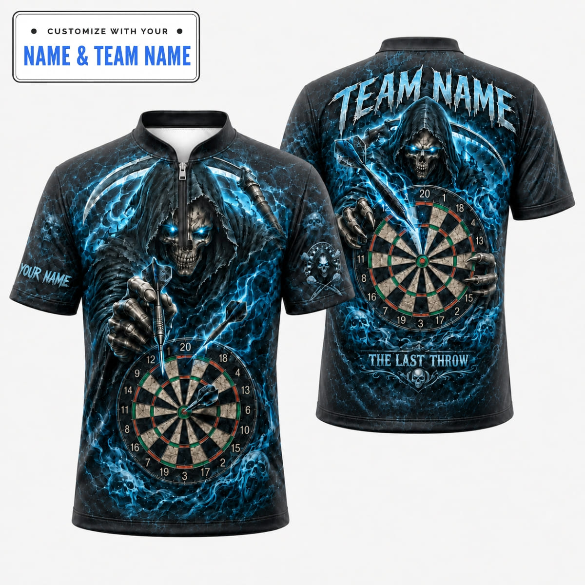 Personalized Grim Reaper The Last Throw Darts Shirt – Custom Name & Team Name